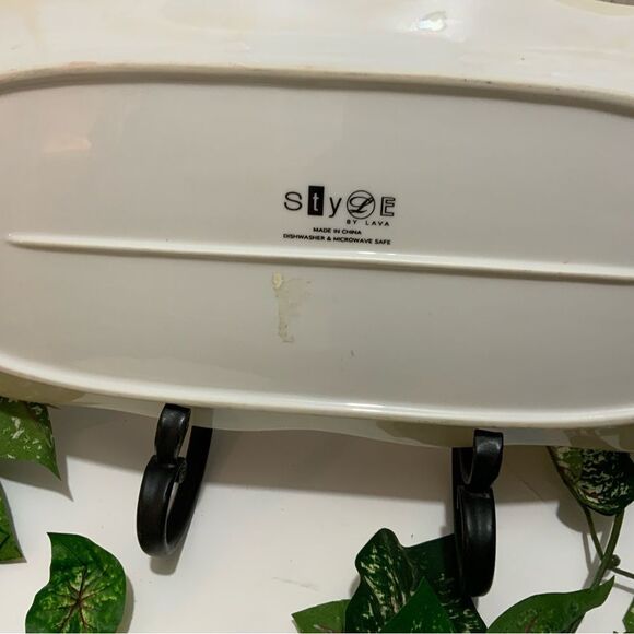 Style by Lava floral multicolor oval large Platter Serving  18” x 7.5” Large - Picture 5 of 7